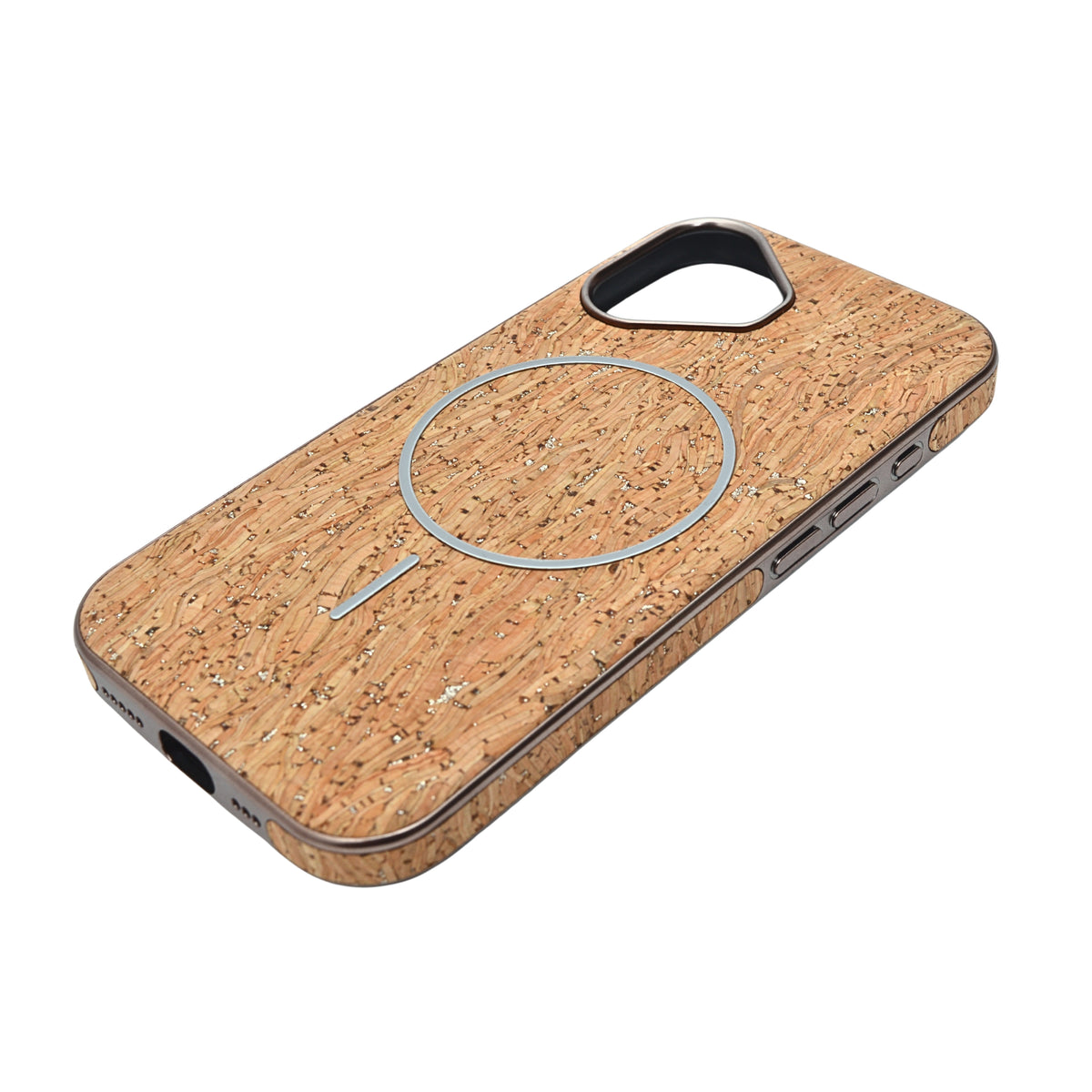 Cork Texture Printed MagSafe Compatible Phone Case for iPhone 16