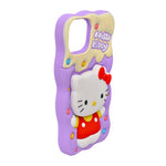 Cute 3D Kitty Silicone Phone Case with In-Built PopSocket Grip for iPhone 13 / 14 / 15