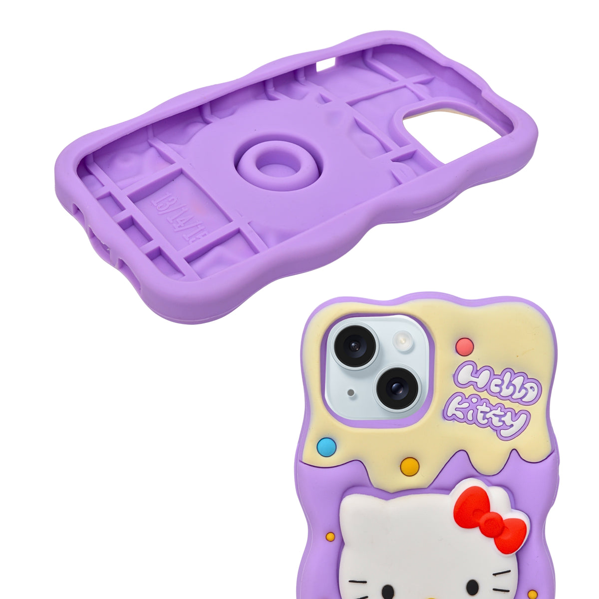 Cute 3D Kitty Silicone Phone Case with In-Built PopSocket Grip for iPhone 13 / 14 / 15