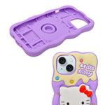Cute 3D Kitty Silicone Phone Case with In-Built PopSocket Grip for iPhone 13 / 14 / 15