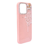 Luxury Glitter Finish with 3D Pearl Flower Design Phone Case for iPhone 14 Pro Max