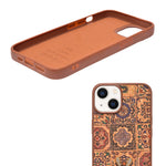Bohemian Ethnic Print Cork Texture with Pearl Detail Phone Case for iPhone 13 / 14