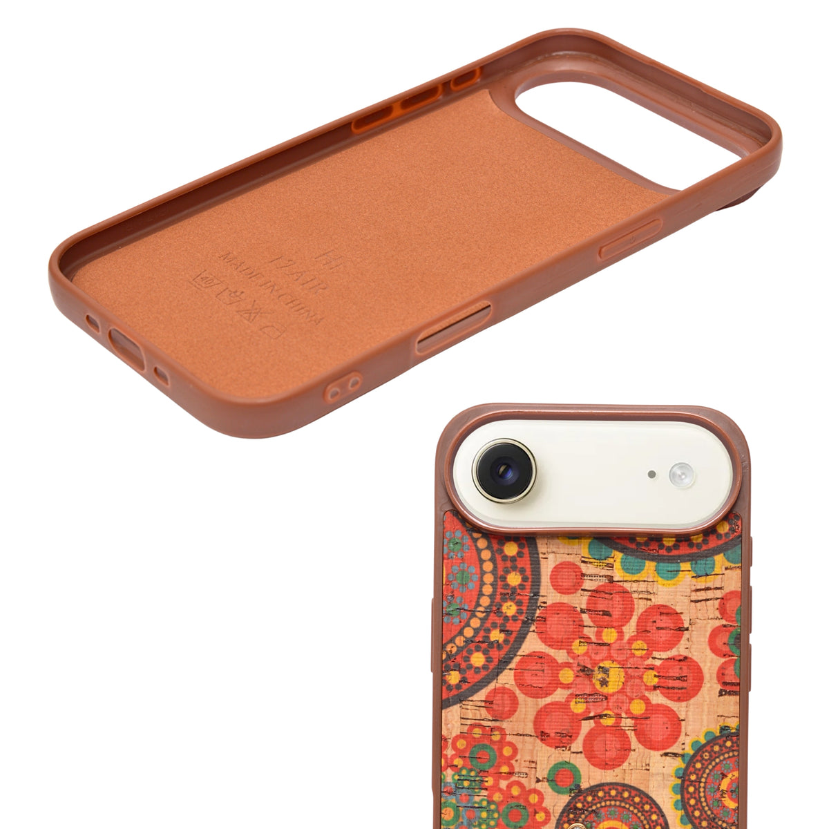 Bohemian Ethnic Print Cork Texture with Pearl Detail Phone Case for iPhone 17 Air