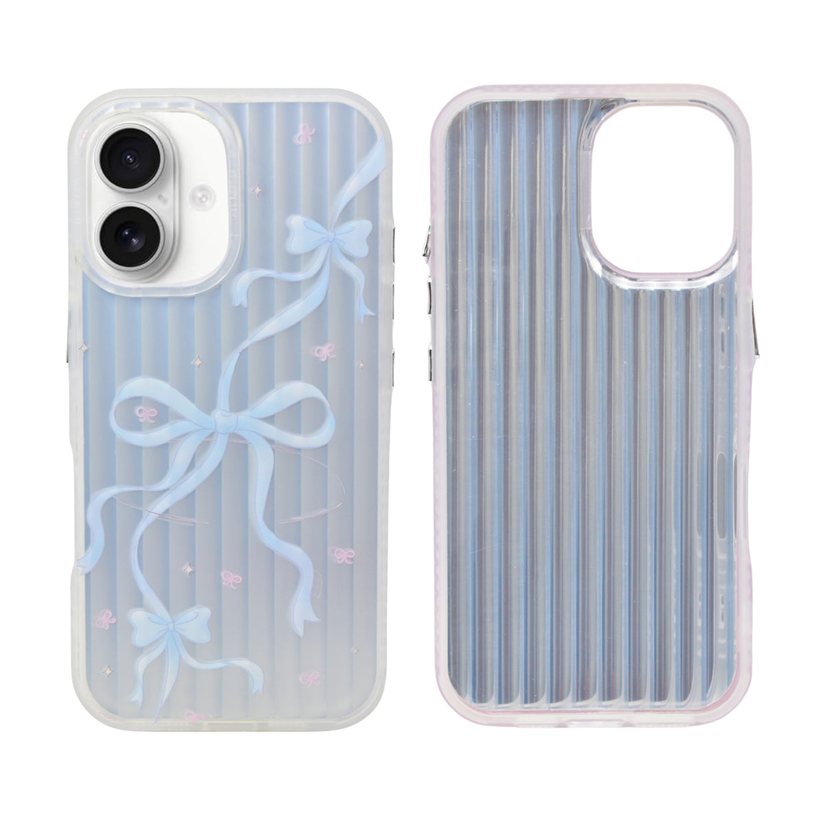 Aesthetic Bow & Floral Print Phone Case for iPhone 16