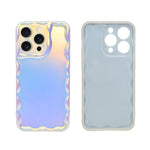 Aesthetic Iridescent Wavy Frame Phone Case for iPhone 14 Pro