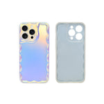 Aesthetic Iridescent Wavy Frame Phone Case for iPhone 14 Pro