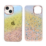 Gradient Glitter with Rose Gold Camera Ring Phone Case for iPhone 13 / 14