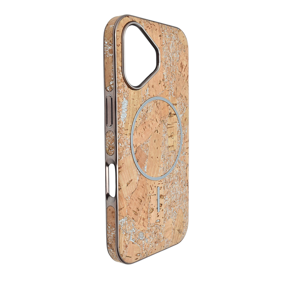 Cork Texture Printed MagSafe Compatible Phone Case for iPhone 16