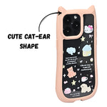 Cute Cartoon Phone Case with Cat Ears For iPhone 15 Pro
