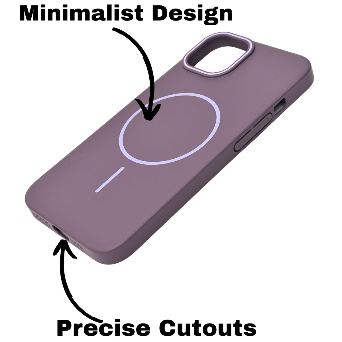 Matte Finish Hard Plastic MagSafe Compatible Phone Case for iPhone 15