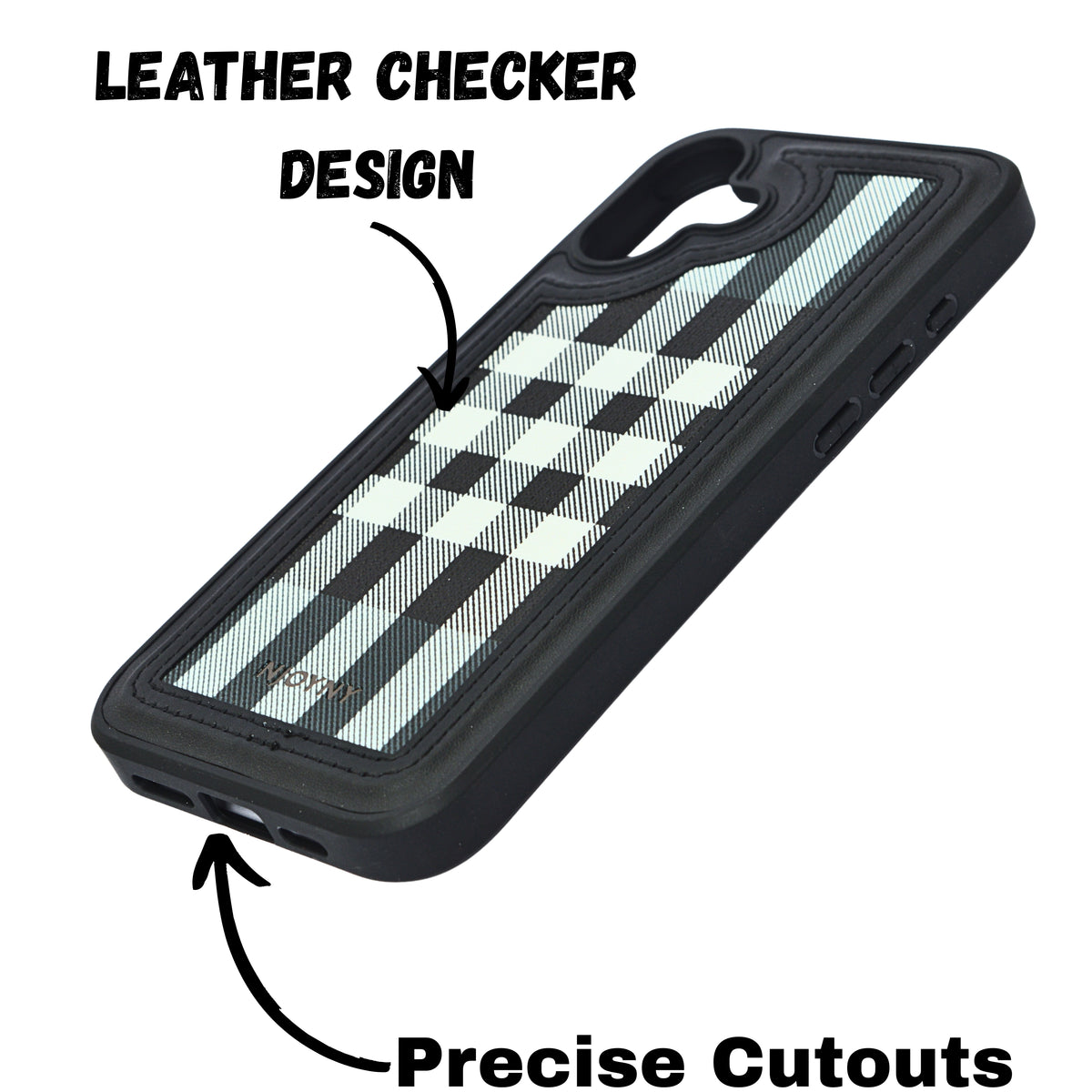 Leather Case, Classic Elegant Slim PU Checks Luxury Design Case For iPhone 16 Plus