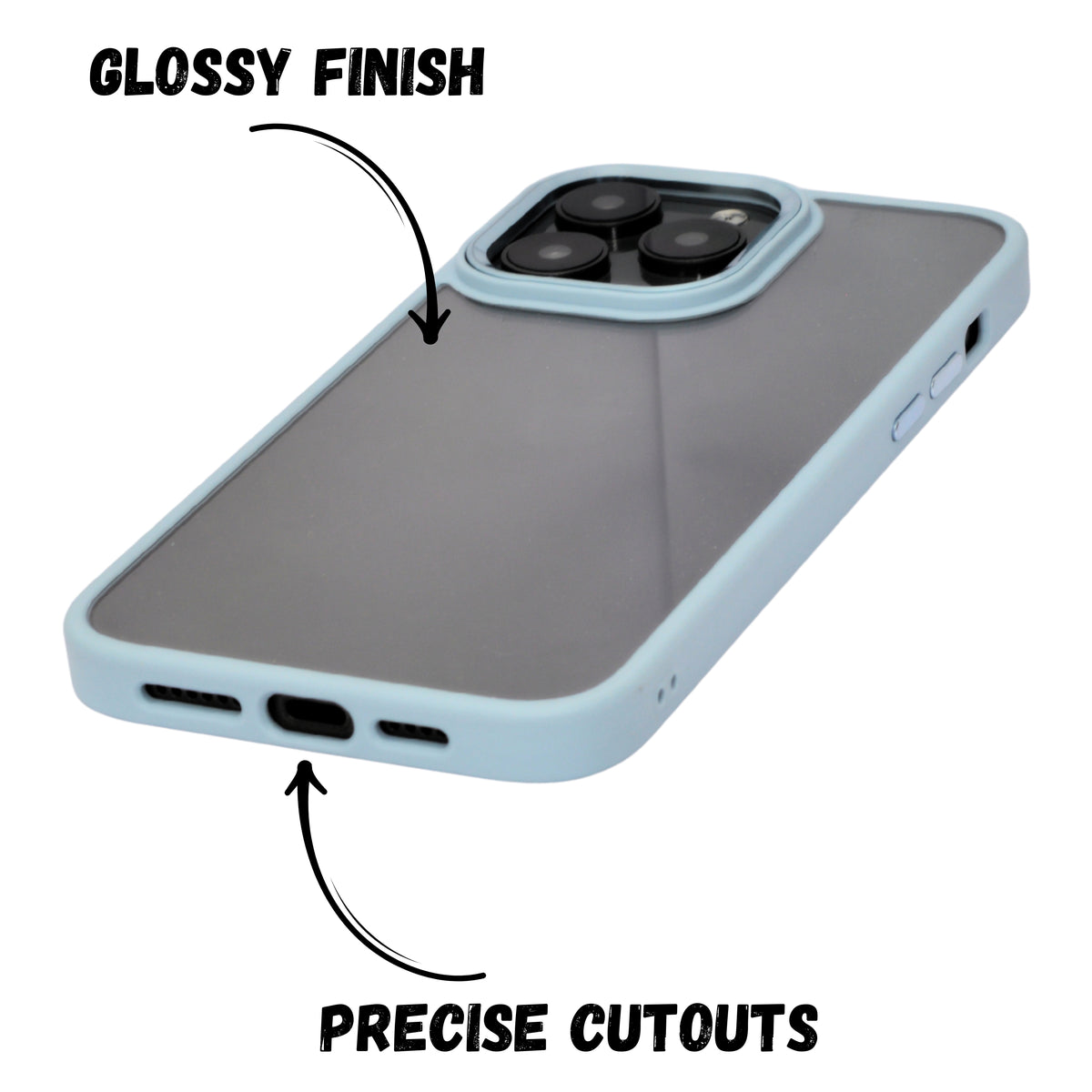 Transparent Hard back with Chrome Border Anti Slip Grip Phone Case for iPhone 13 Pro