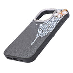 Luxury Glitter Finish with 3D Pearl Flower Design Phone Case for iPhone 16 Pro