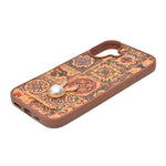 Bohemian Ethnic Print Cork Texture with Pearl Detail Phone Case for iPhone 17