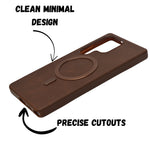 Premium Leather Magsafe Compatible Phone Case for Samsung S25 Ultra