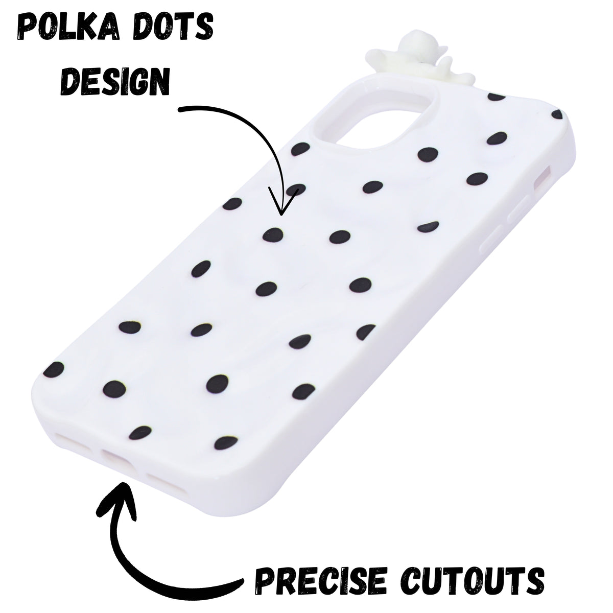 3D Cartoon Character with Polka Dots Soft Phone Case for iPhone 11