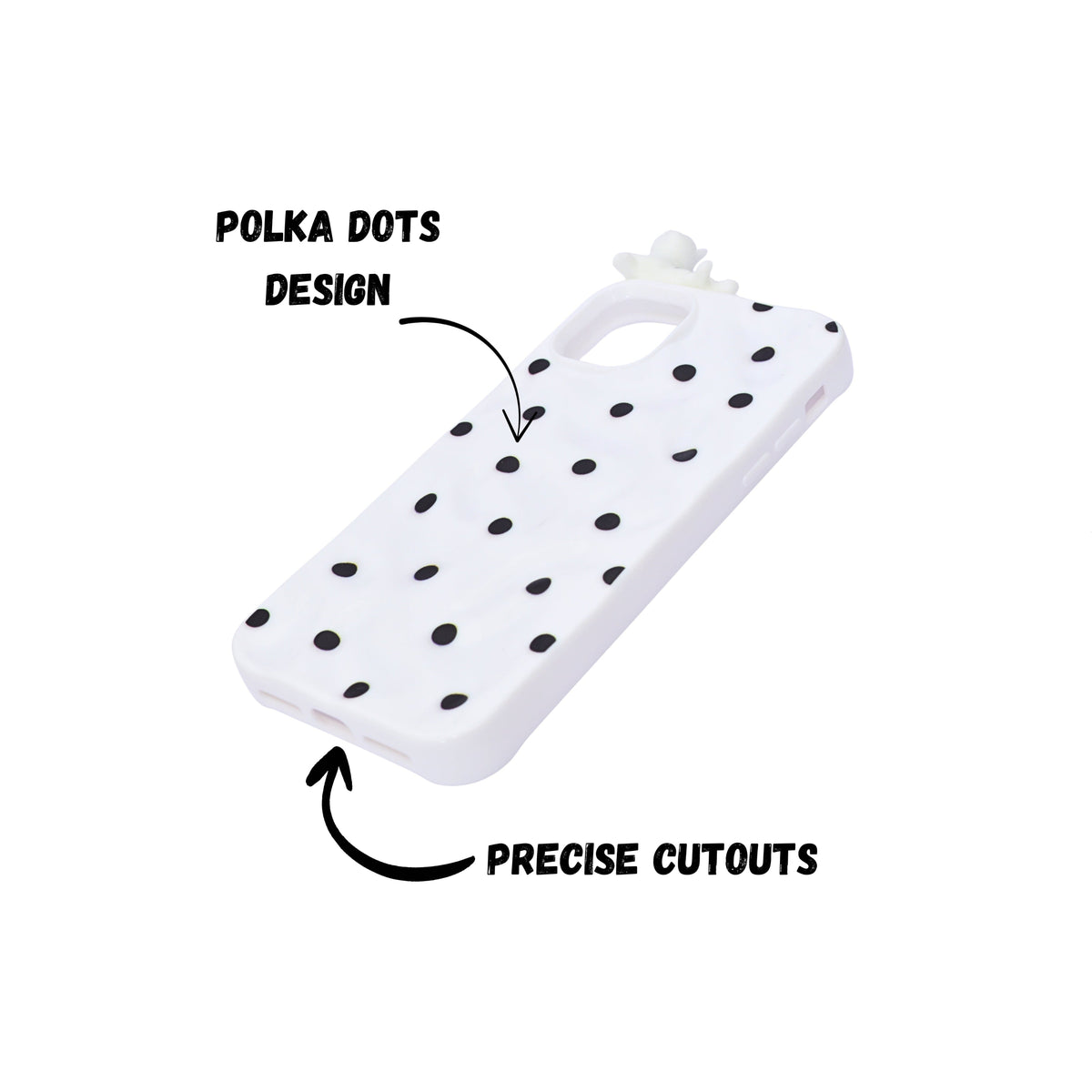 3D Cartoon Character with Polka Dots Soft Phone Case for iPhone 11