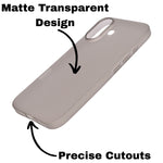 Frosted Matte Finish Slim Translucent Phone Case for iPhone 17