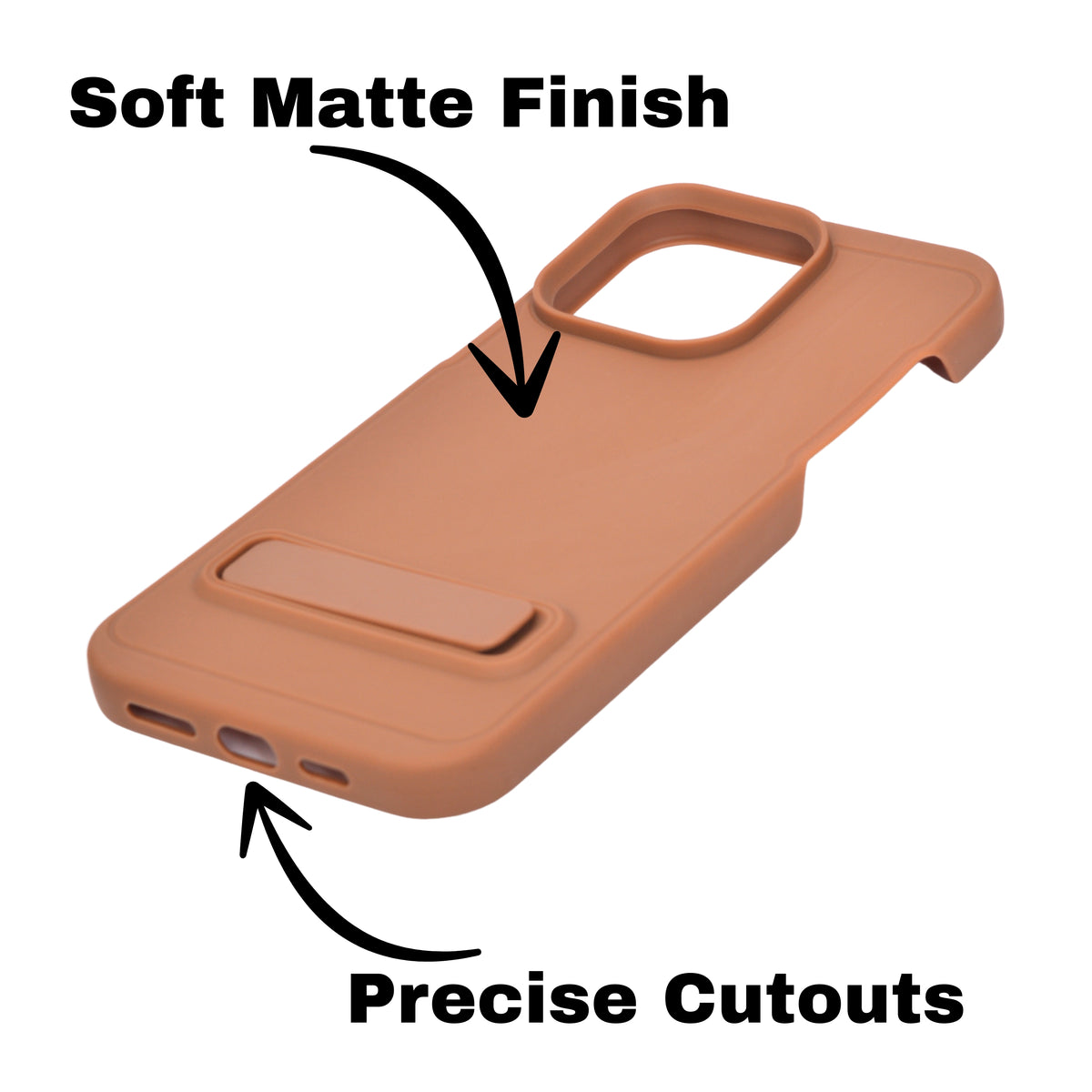 Silicone Soft Matte Finish Phone Case with Kickstand For iPhone 16 Pro Max