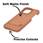 Silicone Soft Matte Finish Phone Case with Kickstand For iPhone 16 Pro Max
