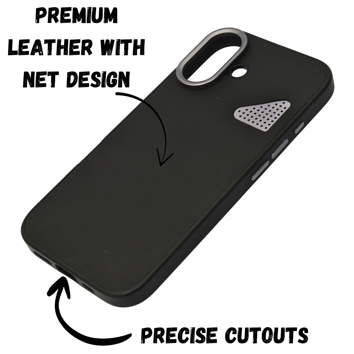 Premium Leather Heat Dissipation Protective Case for iPhone 16 Plus