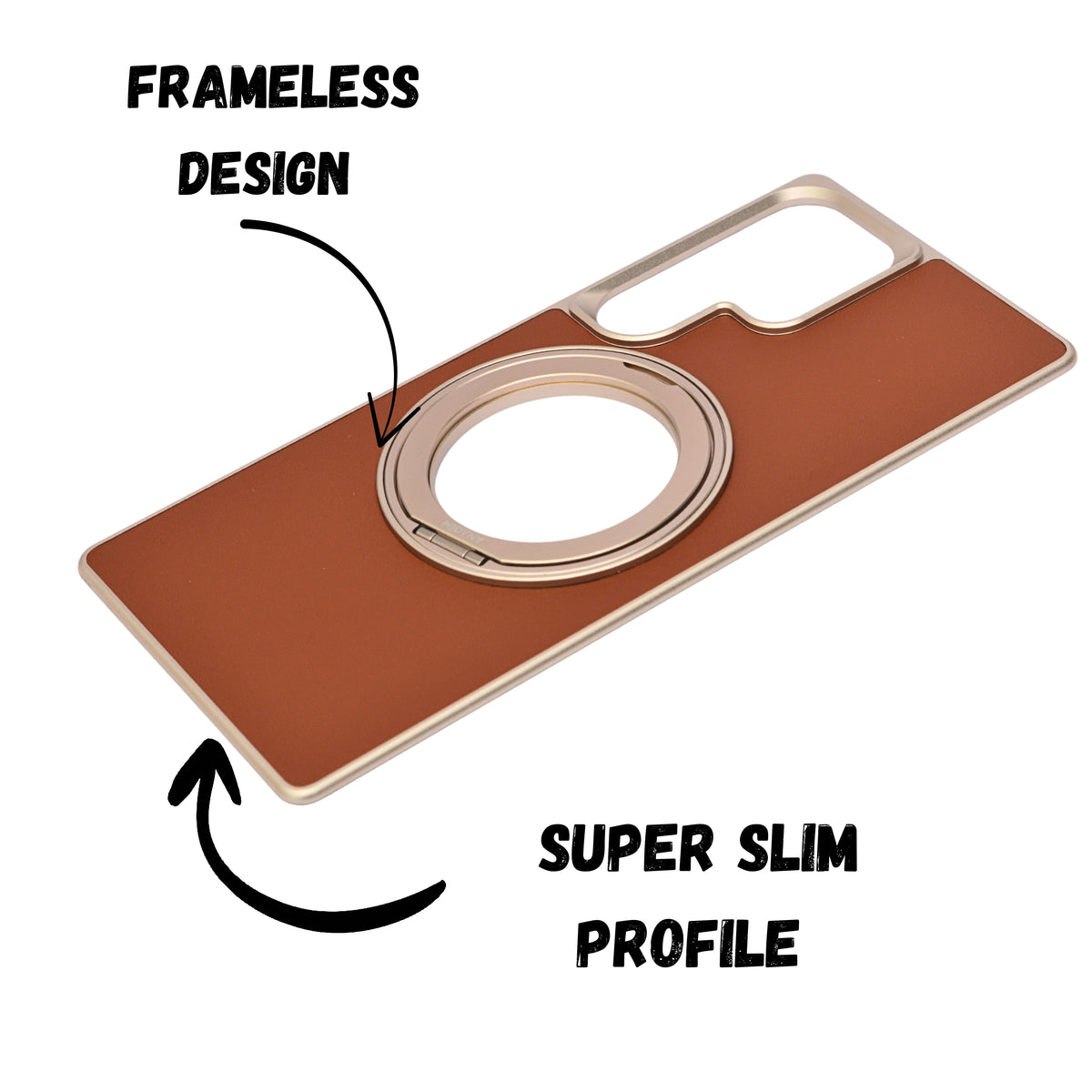 Metallic Camera Protector Frame with 360° Rotatable Kickstand Phone Case for Samsung S25 Ultra