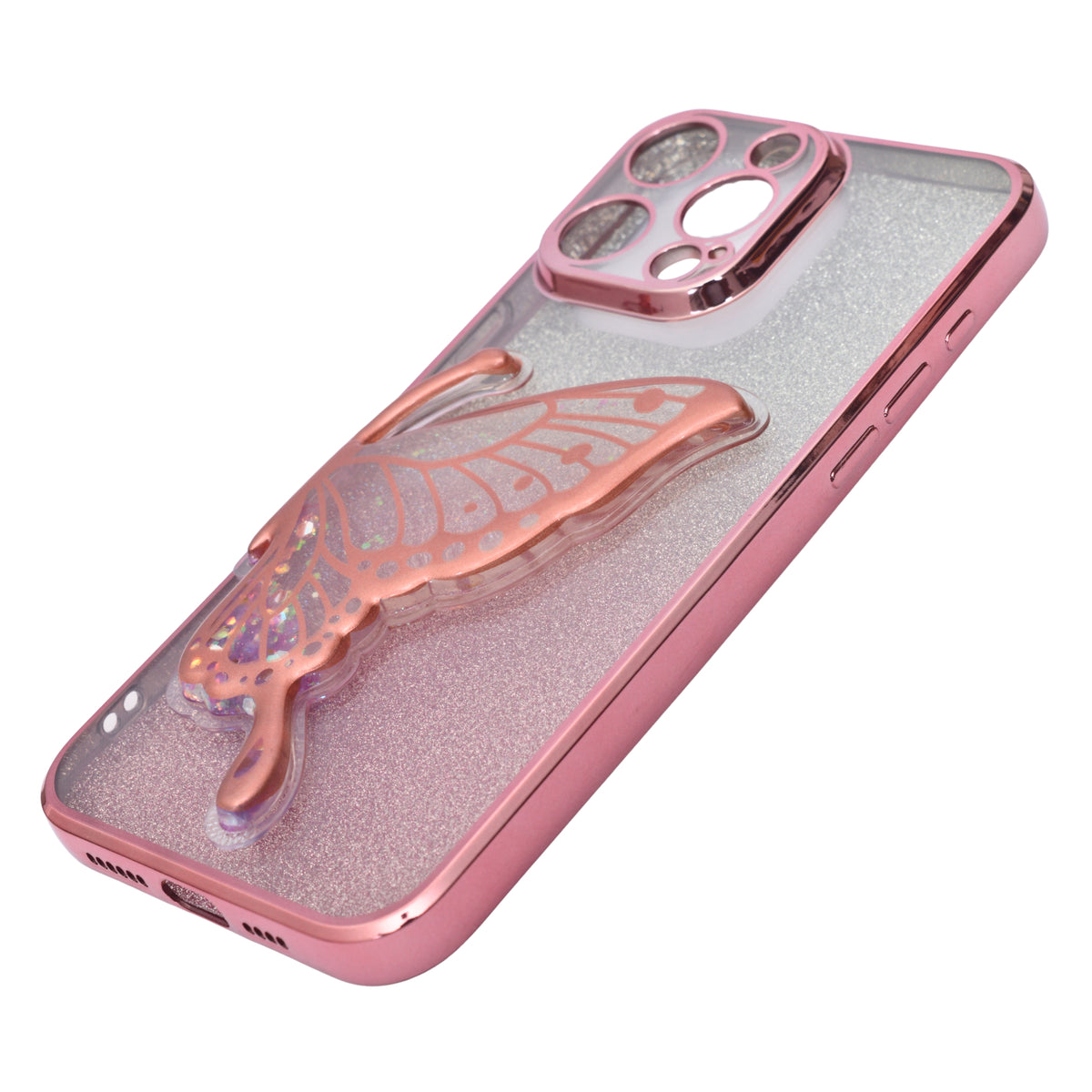 Stylish Luxury Eye Catching Butterfly Glitter Phone Case for iPhone 15 Pro Max