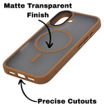 Matte Transparent Hard Protective Phone Case for iPhone 16 Plus