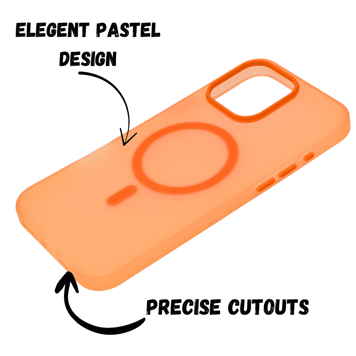 Frosted Translucent MagSafe Silicone Case for iPhone 16 Pro Max