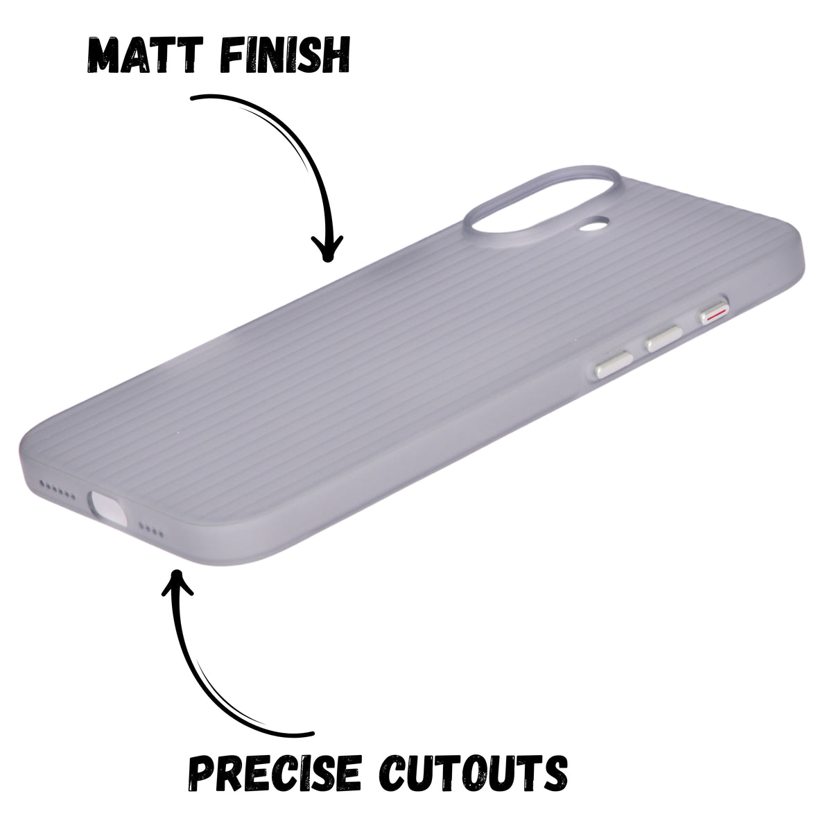 Hard Protective Striped Matte Finish Case for iPhone 16 Plus