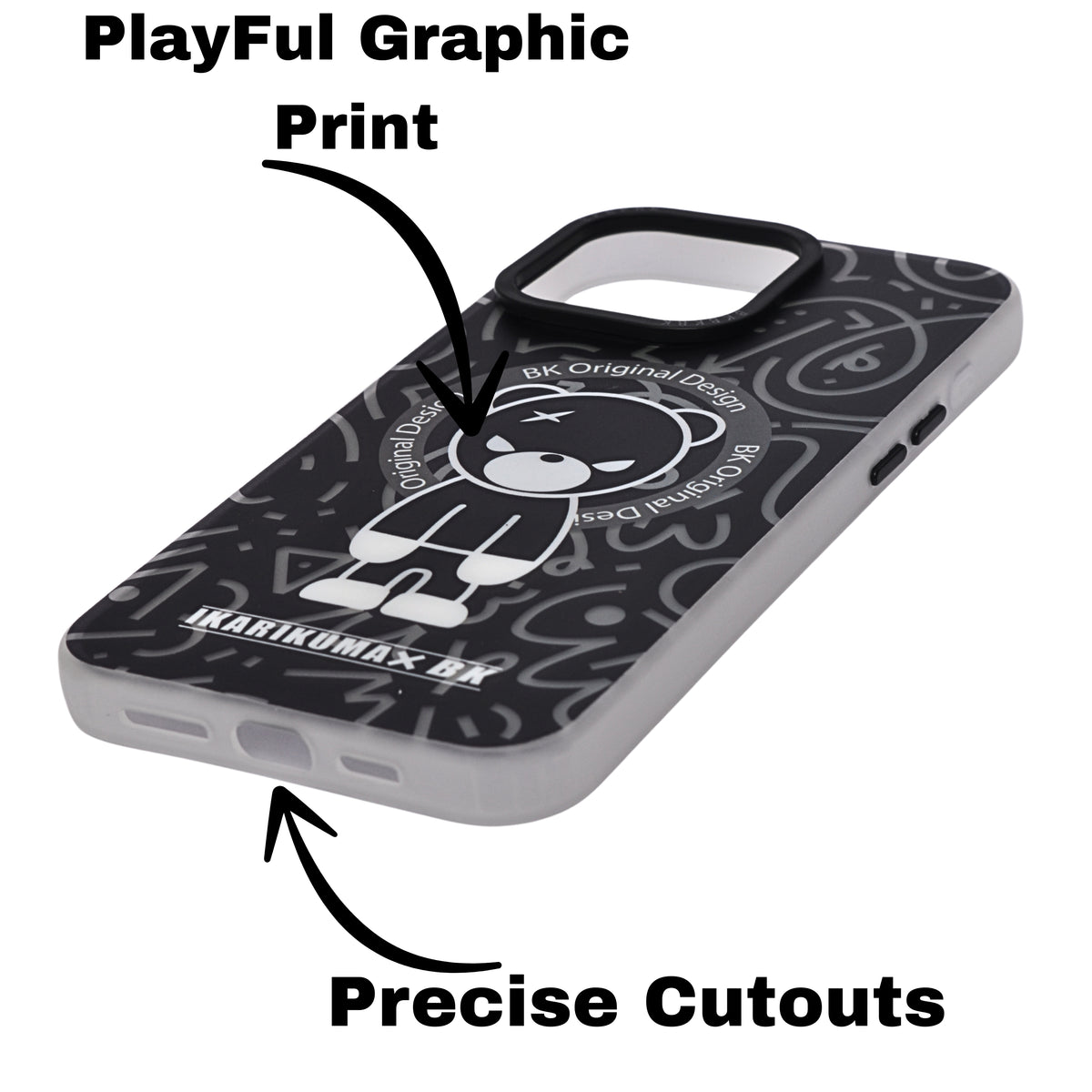 IKARIKUMA Angry Bear Series Cartoon Protective Phone Case For iPhone 14 Pro Max