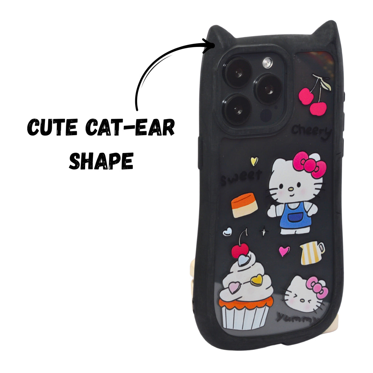 Cute Cartoon Phone Case with Cat Ears For iPhone 14 Pro Max