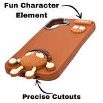 Hello Teddy Cap 3D Cartoon Phone Case For iPhone 16 Plus