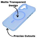 Tinted Transparent Corrugated Texture MagSafe Compatible Phone Case for iPhone 16 Plus