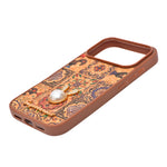 Bohemian Ethnic Print Cork Texture with Pearl Detail Phone Case for iPhone 17 Pro
