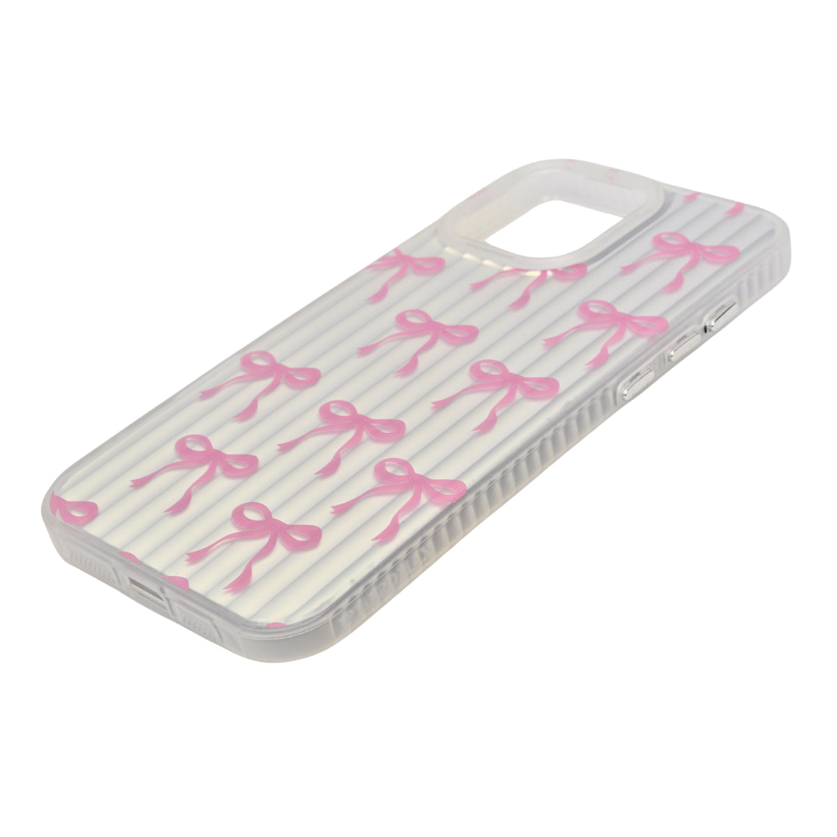 Aesthetic Bow & Floral Print Phone Case for iPhone 16 Pro Max