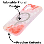 Transparent Floral MagSafe Compatible Phone Case for iPhone 16 Plus