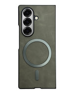 Luxury Leather MagSafe Case for Samsung Galaxy Z Fold 7 โ Magnetic Wireless Charging Ready