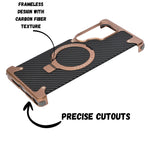 Premium Carbon Fiber Metal Edge & Kickstand Phone Case for Samsung S25 Ultra