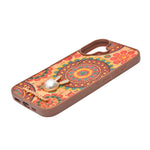 Bohemian Ethnic Print Cork Texture with Pearl Detail Phone Case for iPhone 16