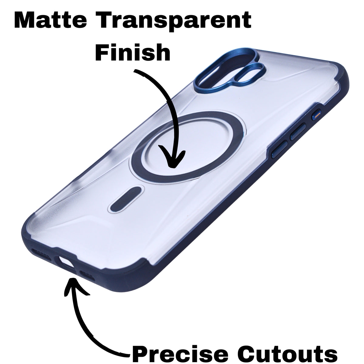 Transparent MagSafe Case with Shockproof Protection for iPhone 16 Plus