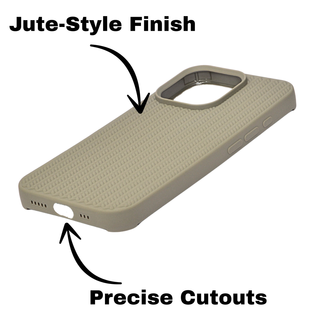 Minimal Jute Textured Matte Protective Phone Case For iPhone 16 Pro Max