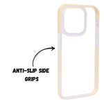 Transparent Hard Back Case with Colored Side Grip Phone Case For iPhone 15 Pro Max