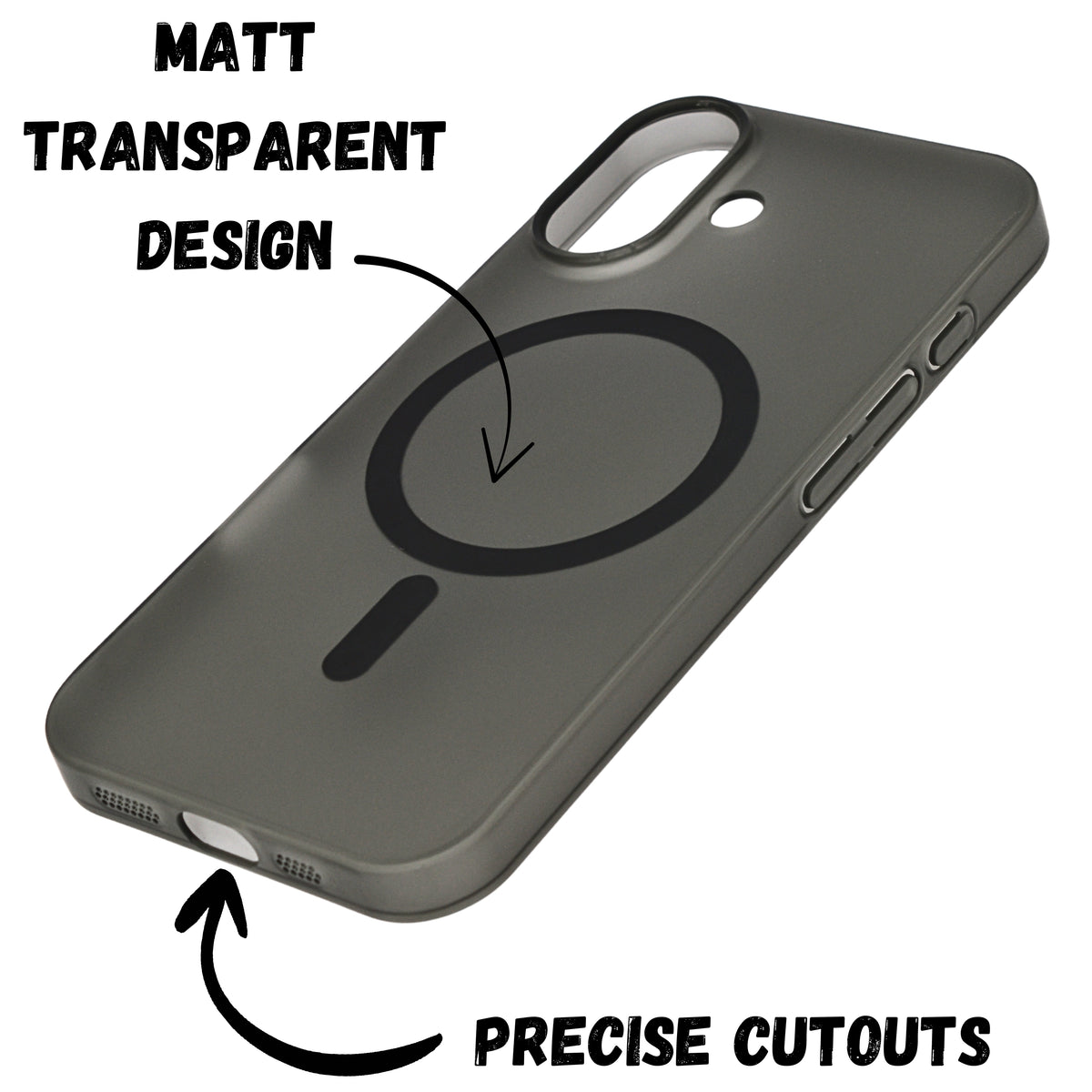 Hard Matte Transparent MagSafe Compatible Phone Case for iPhone 16 Plus
