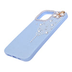 Luxury Glitter Finish with 3D Pearl Flower Design Phone Case for iPhone 14 Pro Max