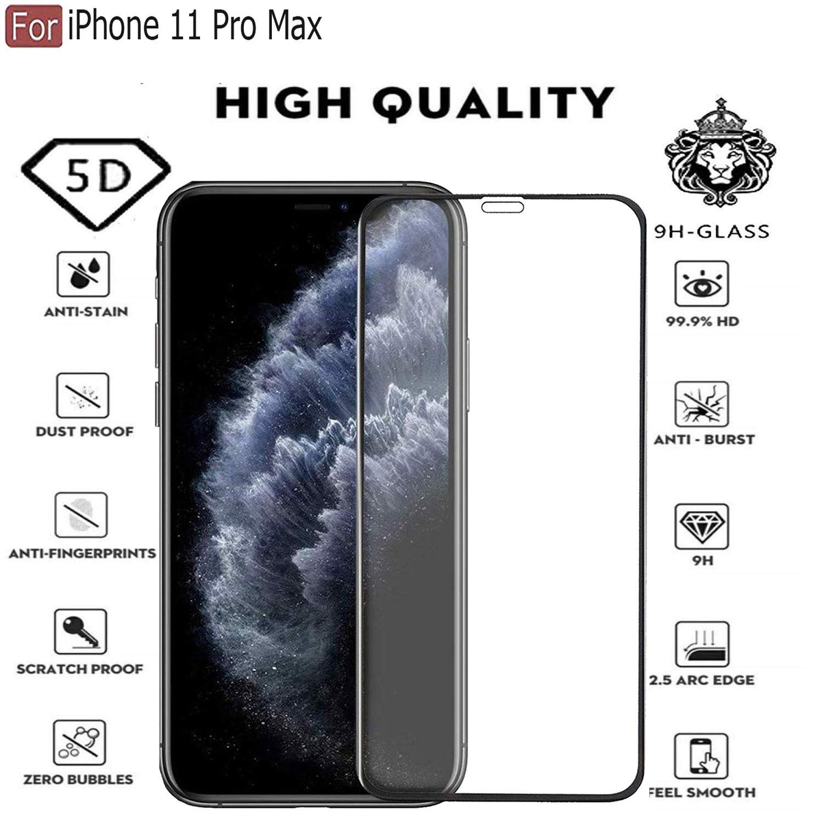 Ultra-Clear Tempered Glass Screen Protector for iPhone 11 Pro Max