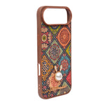 Bohemian Ethnic Print Cork Texture with Pearl Detail Phone Case for iPhone 17 Air