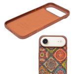 Bohemian Ethnic Print Cork Texture with Pearl Detail Phone Case for iPhone 17 Air