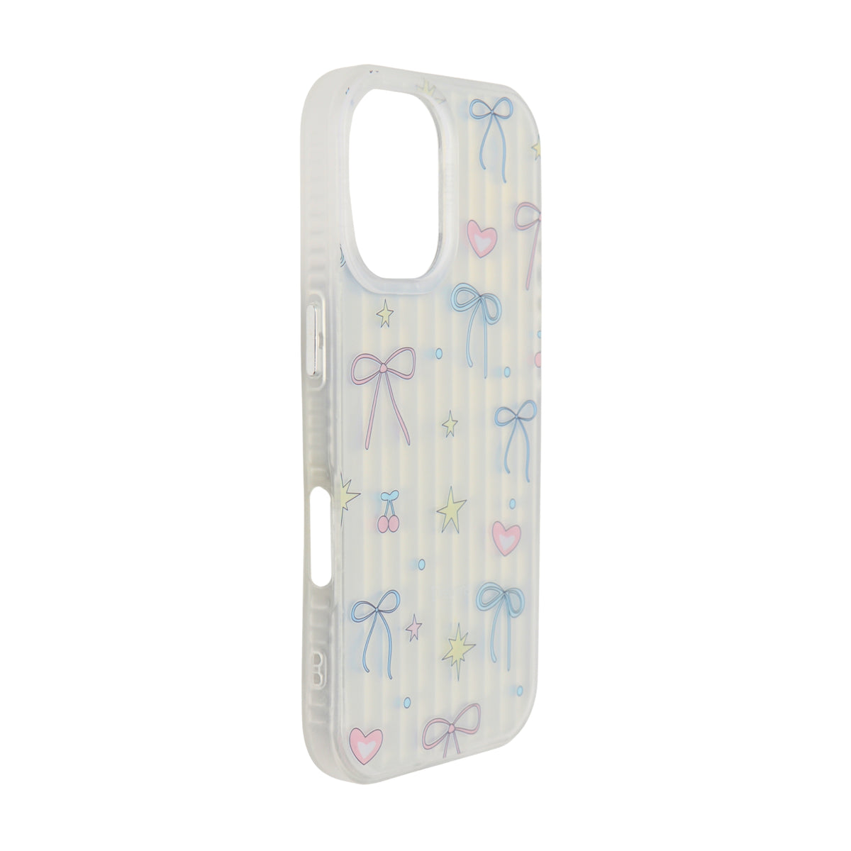 Aesthetic Bow & Floral Print Phone Case for iPhone 16