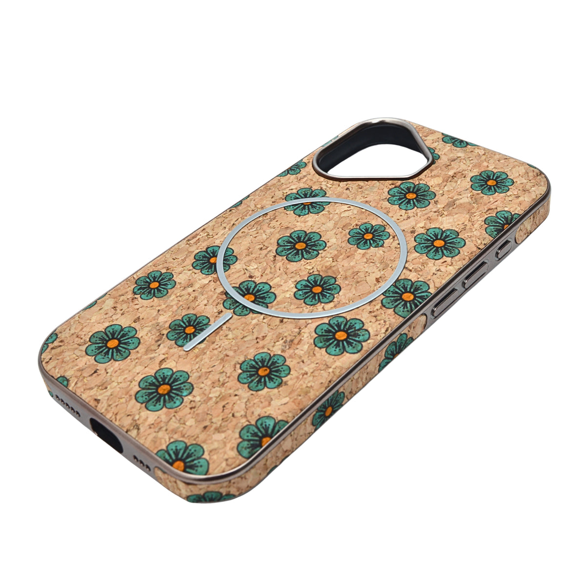 Cork Texture Printed MagSafe Compatible Phone Case for iPhone 16